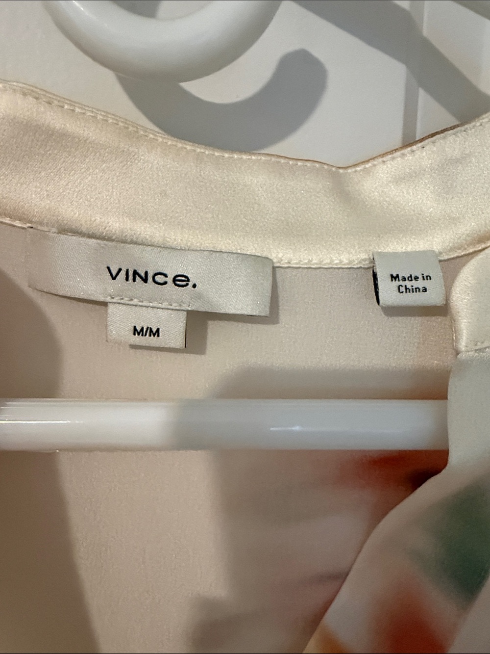 Vince Cream Floral Silk Top with Peach Satin Pants - Picture 3 of 11